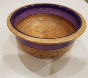 wood bowl resin purple